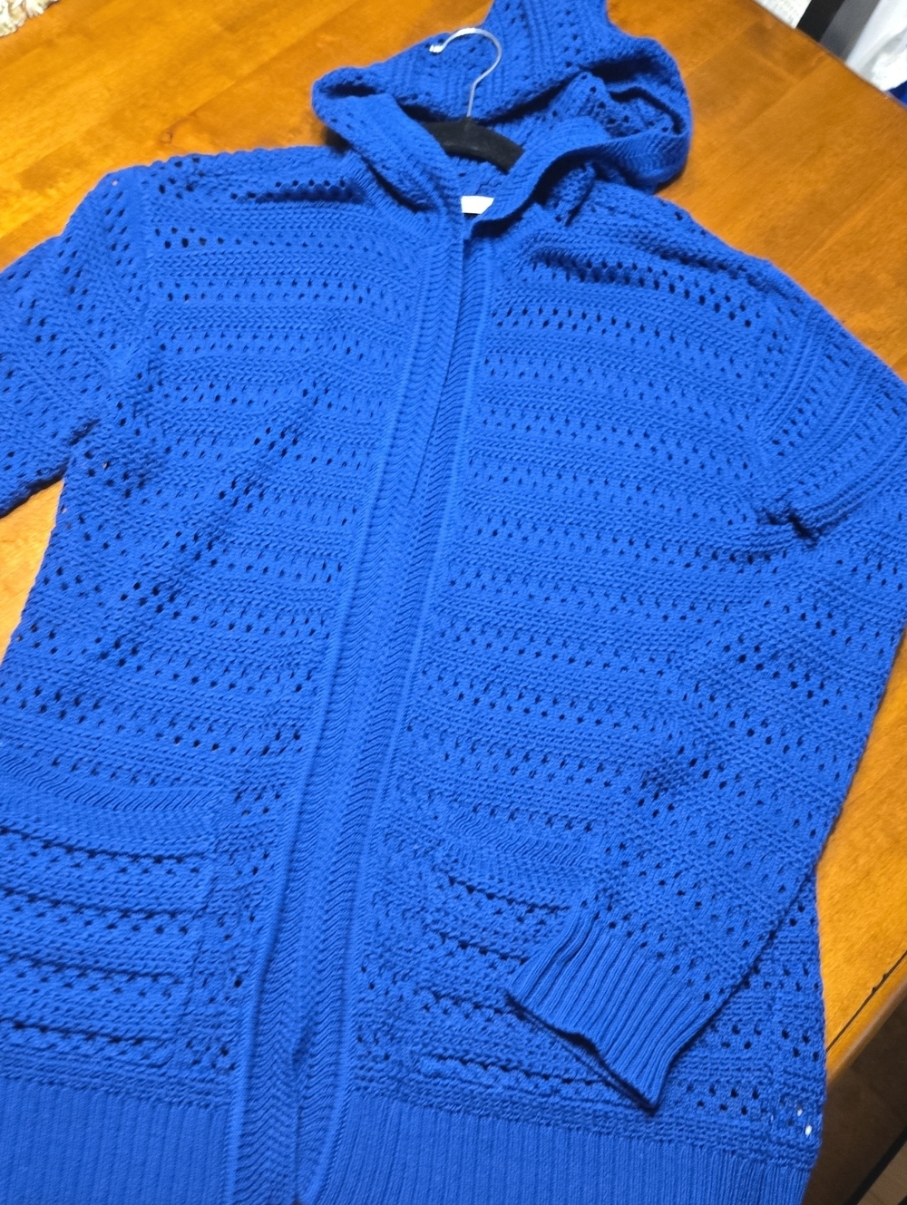 Bright Blue Crocheted Cardigan From Staccato